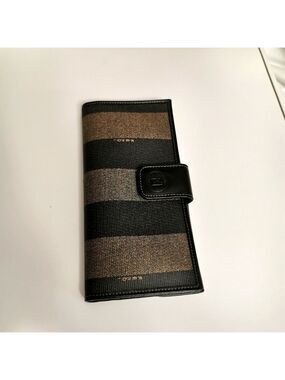 RARE Vintage FENDI Pequin Stripe Continental Wallet